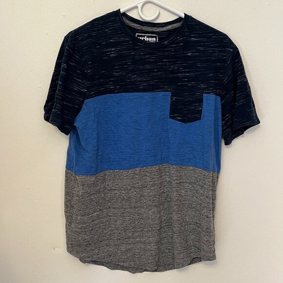 Urban Pipeline T-Shirt Short Sleeve Dark Blue Light Blue & Gray Size L Men's - Picture 1 of 3